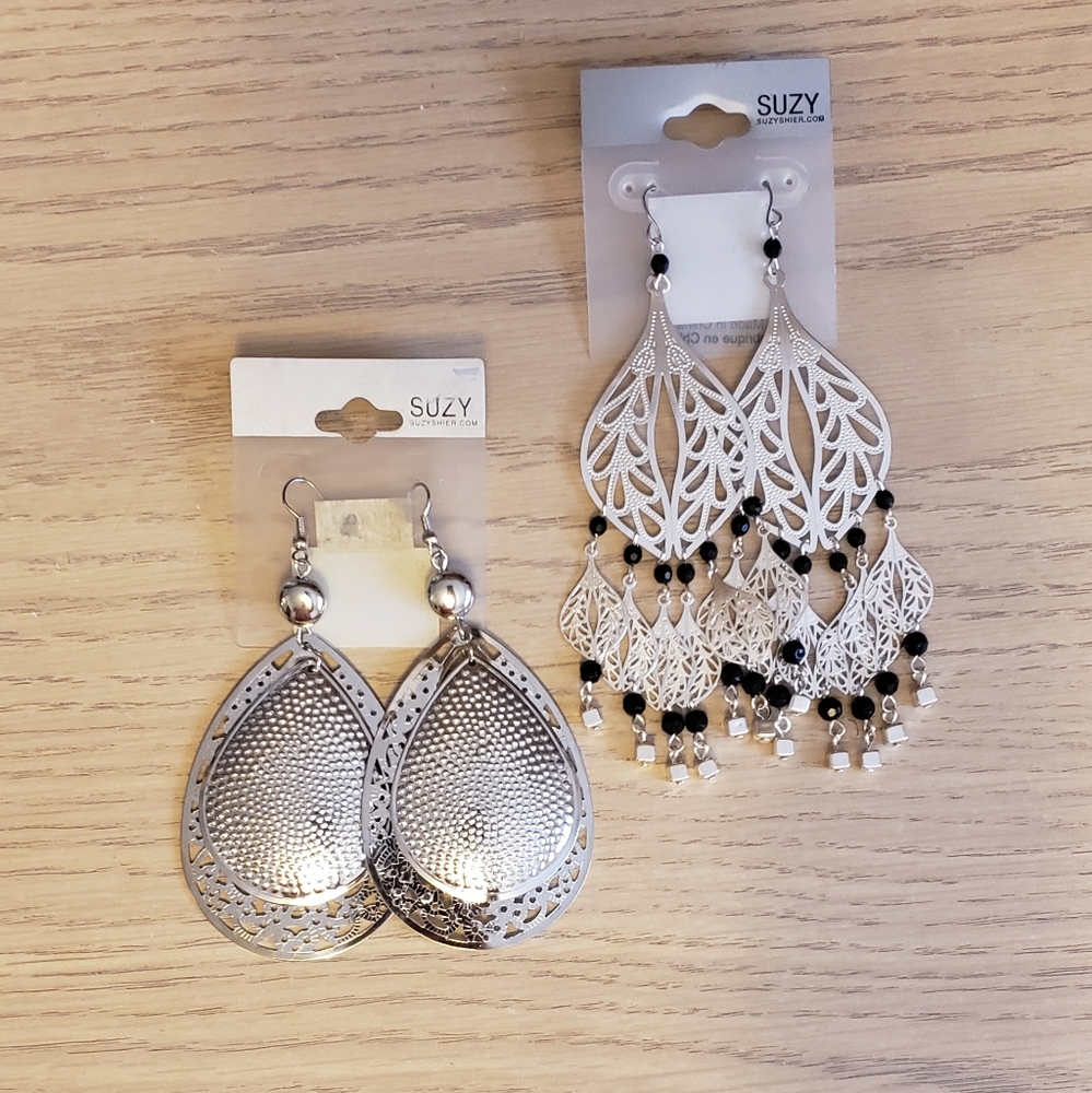 Large silver earrings from Suzy Shier